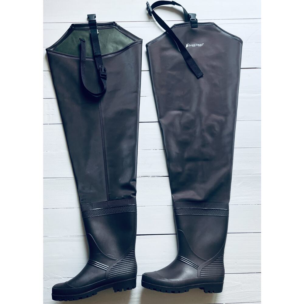 Men's Frogg Toggs Rana II PVC Lug Sole Hip Waders, Size 10, Brown - Picture 2 of 3